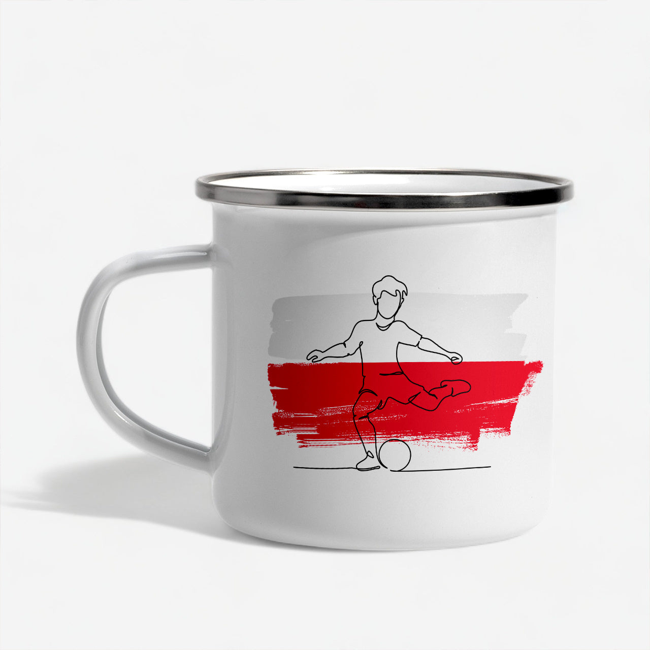 Kubek emaliowany dla kibica - prezent dla kibica piłki nożnej 