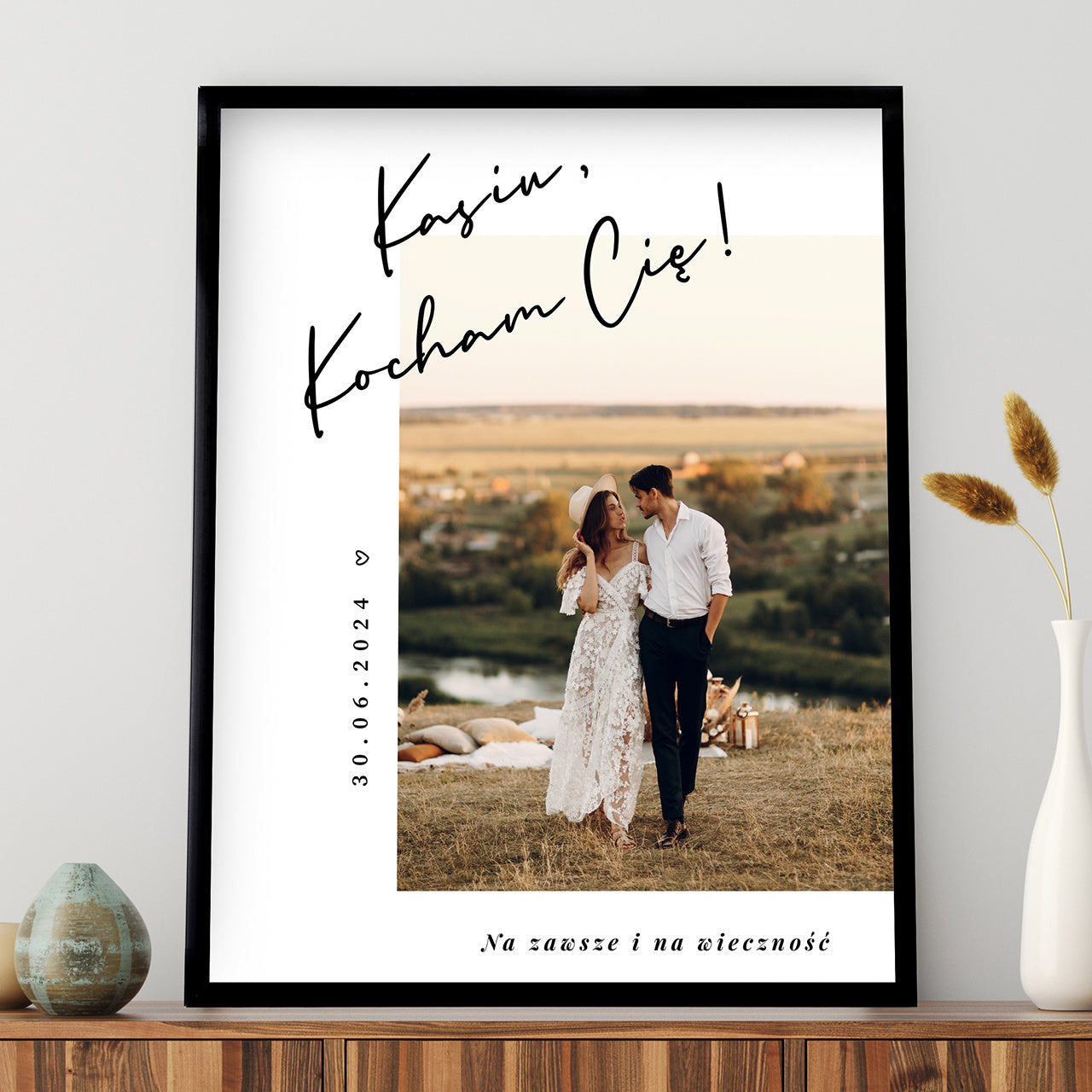 Personalizowany plakat ze zdjęciem - romantyczny prezent na rocznicę ślubu prezent od męża dla żony