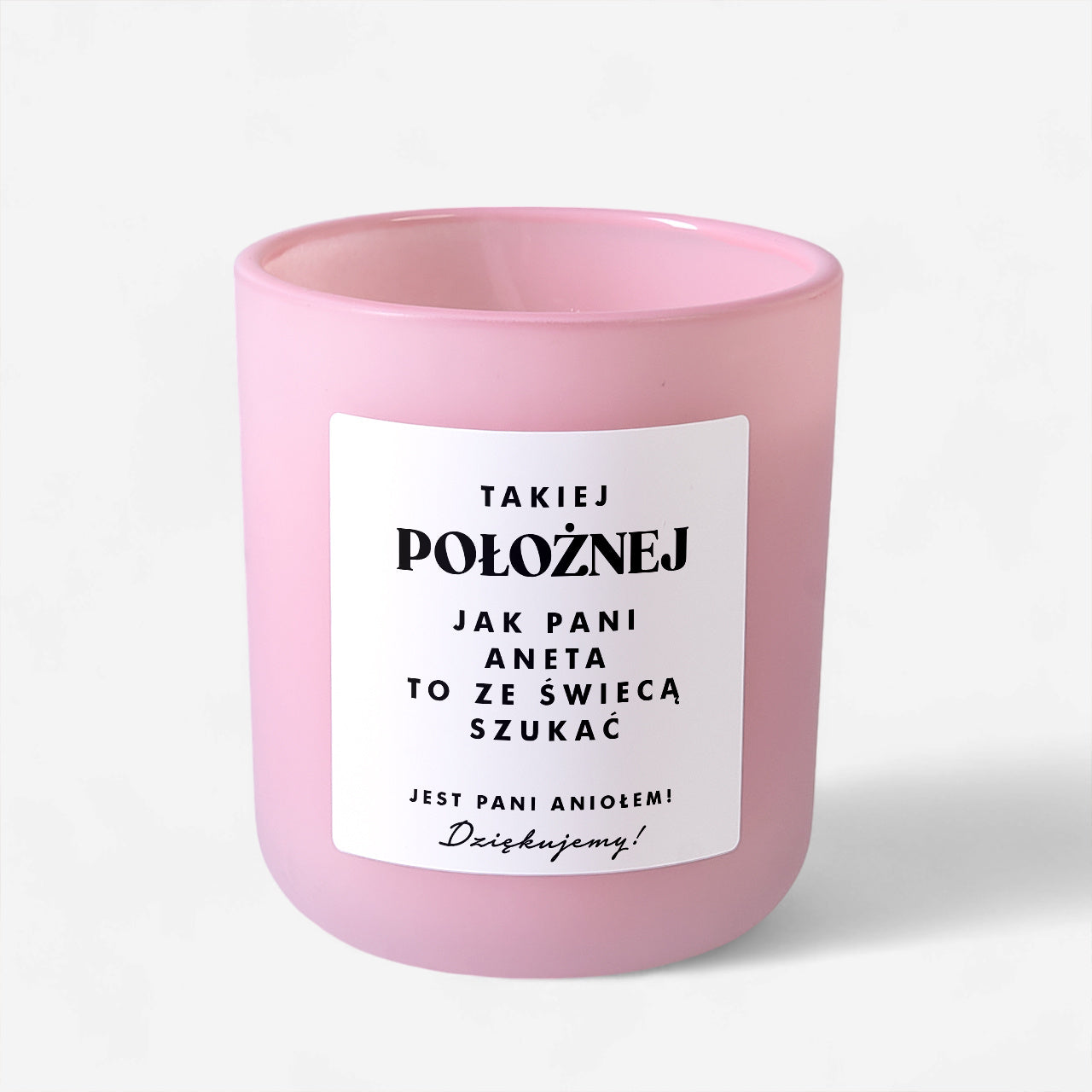 Świeca na prezent dla położnej prezent świeca zapachowa sojowa podziękowanie dla położnej
