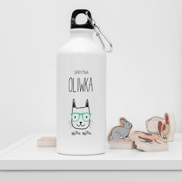 Bidon z kotem na prezent dla dziecka bidon dla dziecka prezent na dzień dziecka bidon z grawerem