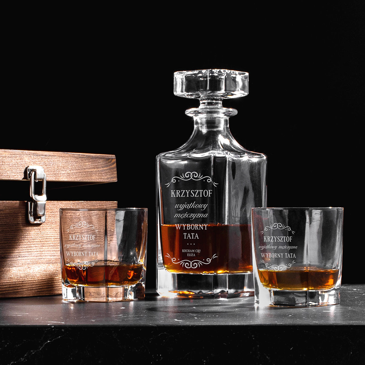 Karafka i szklanki do whisky - elegancki prezent dla taty