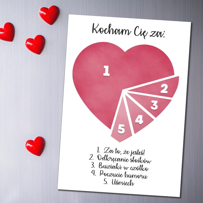 Personalizowany magnes - prezent na rocznicę dla niego prezent dla chłopaka prezent dla narzeczonego