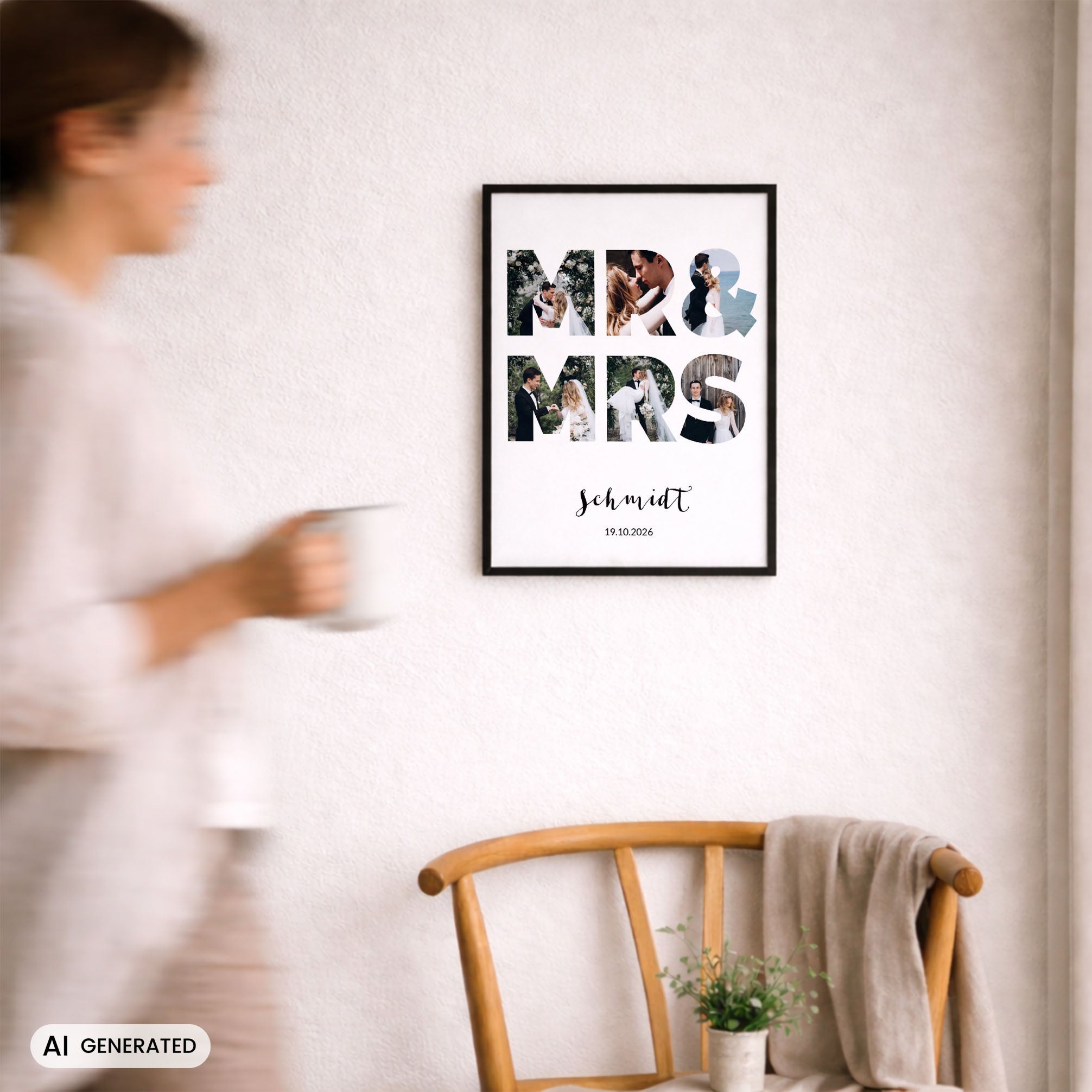 Personalisiertes Poster - GESCHENK ZUM ERSTEN HOCHZEITSTAG
