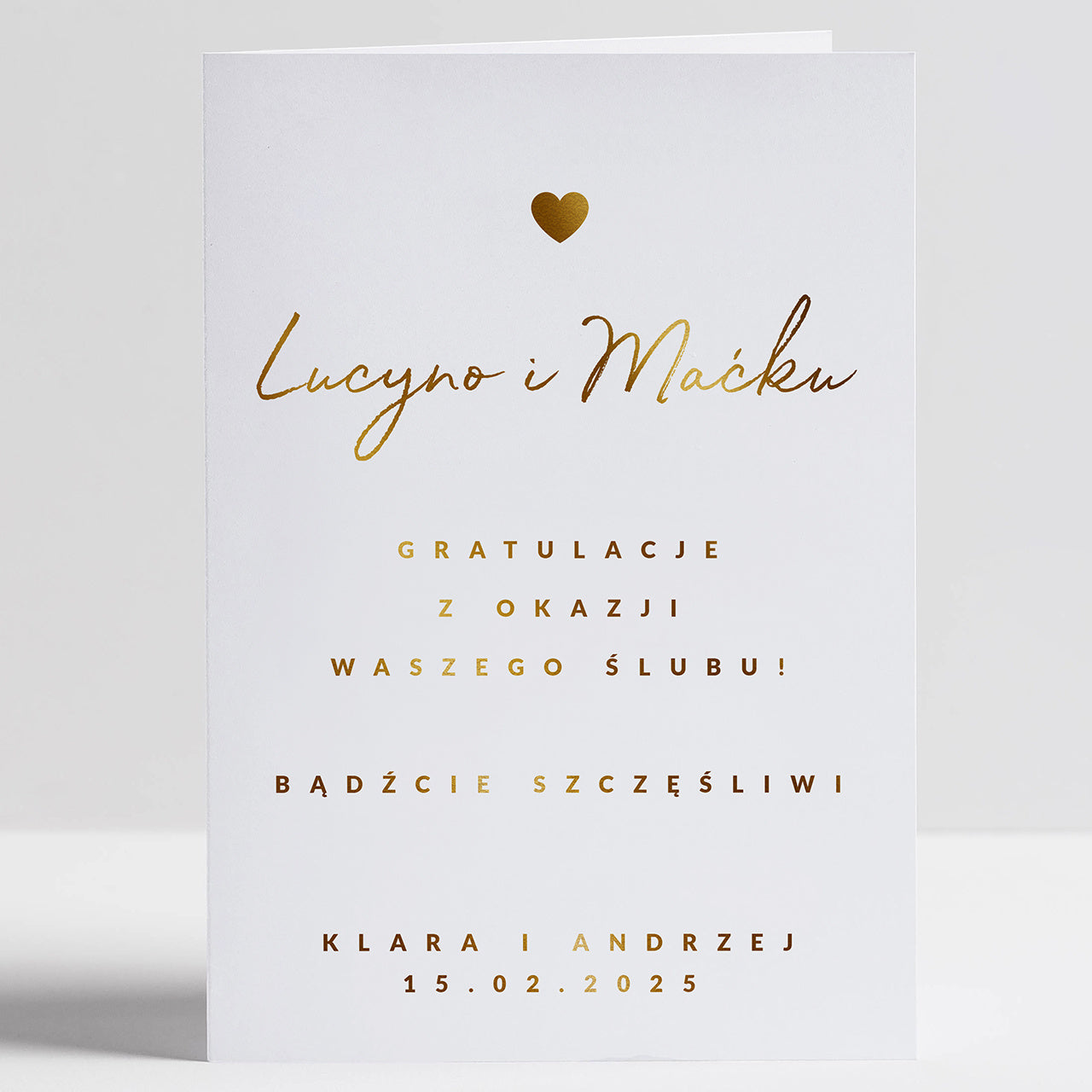 Elegancka kartka ślubna - Ze Złoceniem