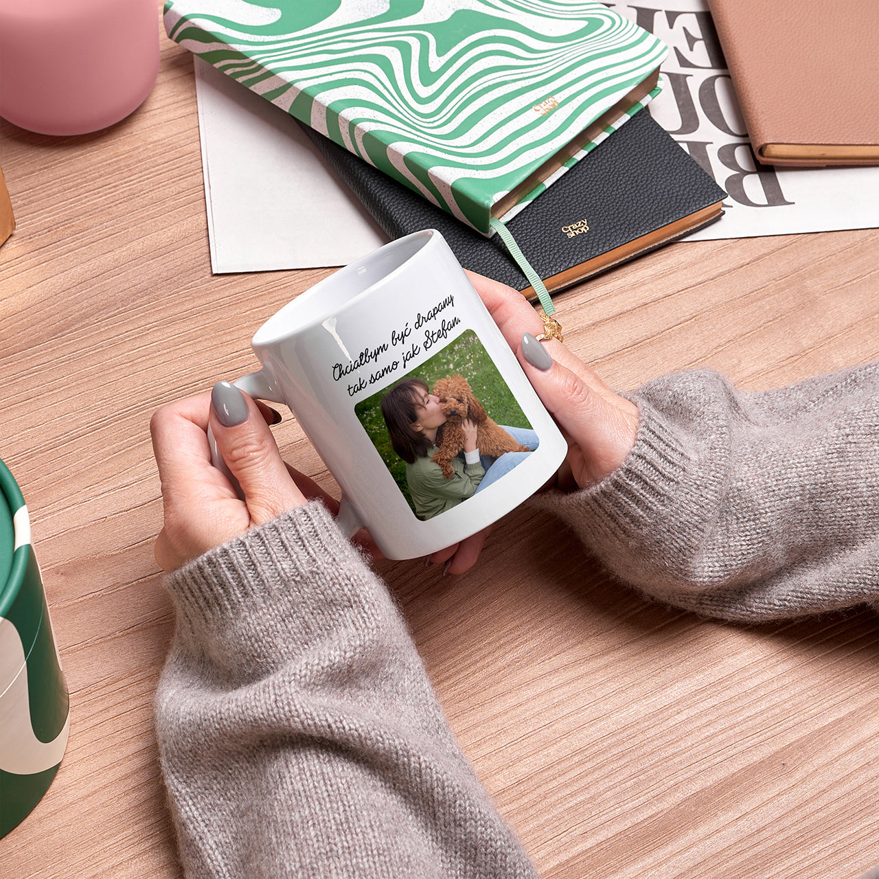 Walentynkowy kubek dla psiary prezent na walentynki dla niej kubek ze zdjęciem prezent dla psiary