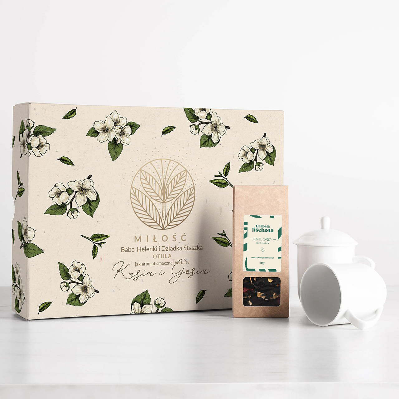 Personalizowany zestaw  herbaciany - prezent na Dzień Babci i Dziadka
