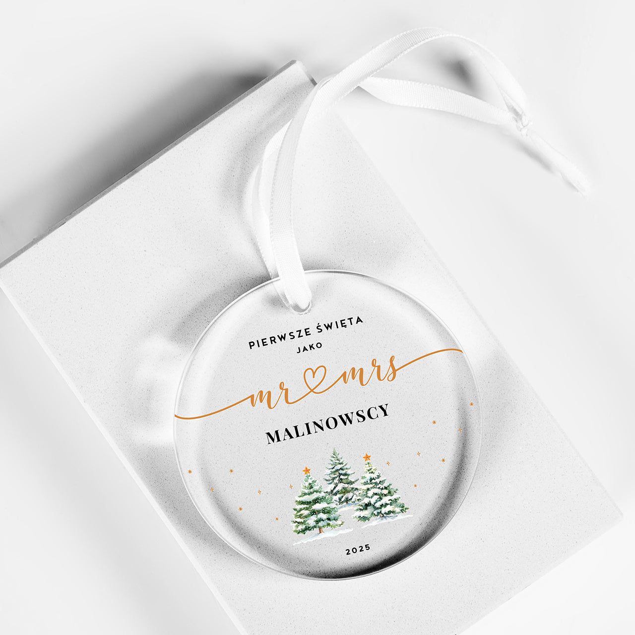 Zawieszka świąteczna dla nowożeńców - Mr & Mrs prezent dla pary prezent na święta