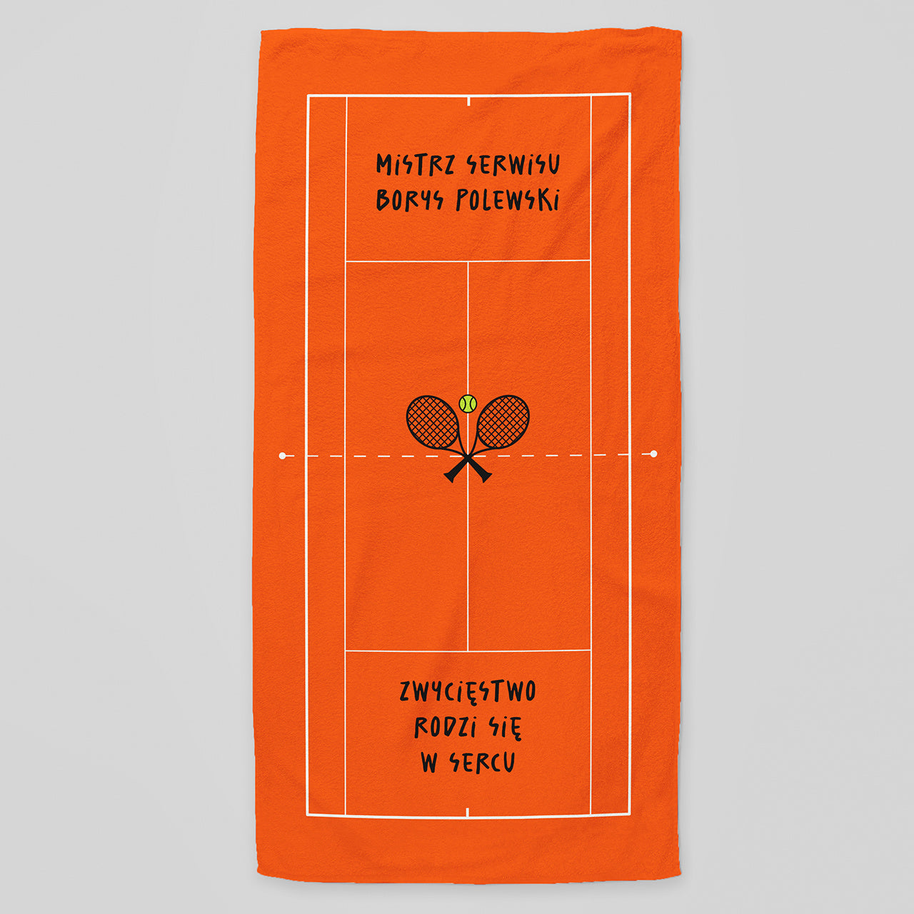 Personalizowany ręcznik dla tenisisty - kort