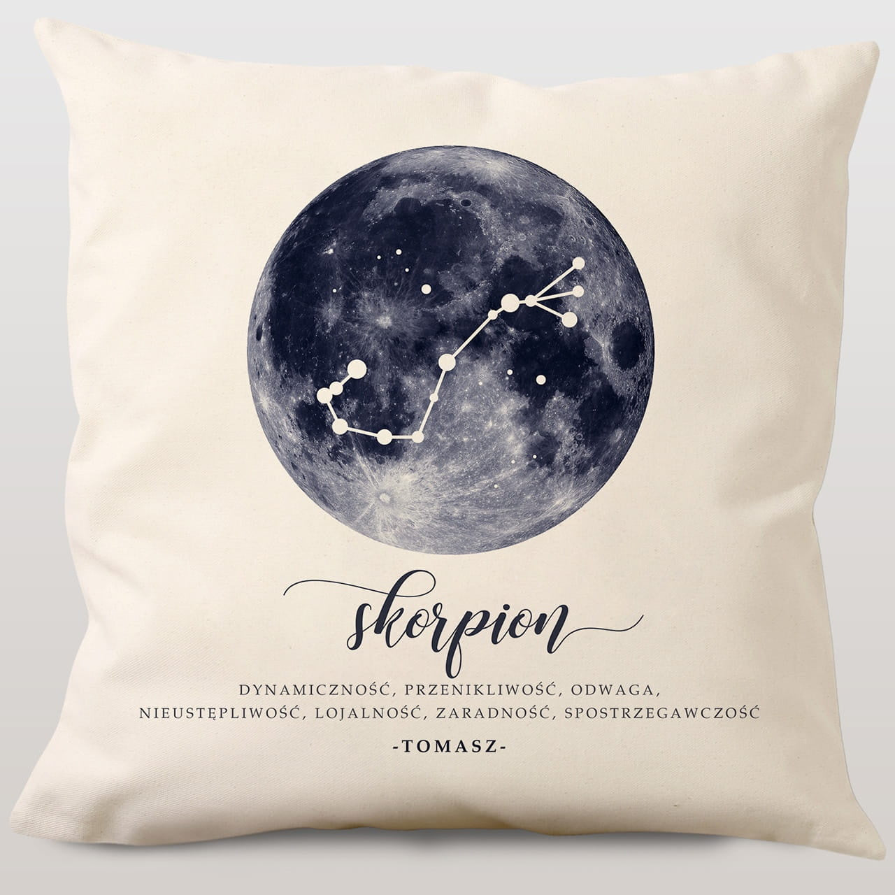 Poduszka ze znakiem zodiaku - skorpion prezent dla skorpiona astrologiczny prezent poduszka z nadrukiem
