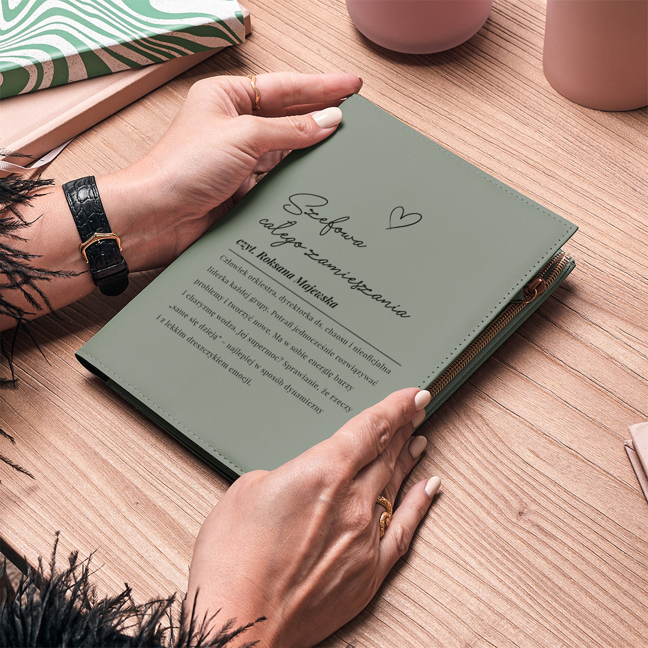 Notatnik na zamek - praktyczny prezent dla kobiety notes z personalizacją elegancki prezent dla kobiety