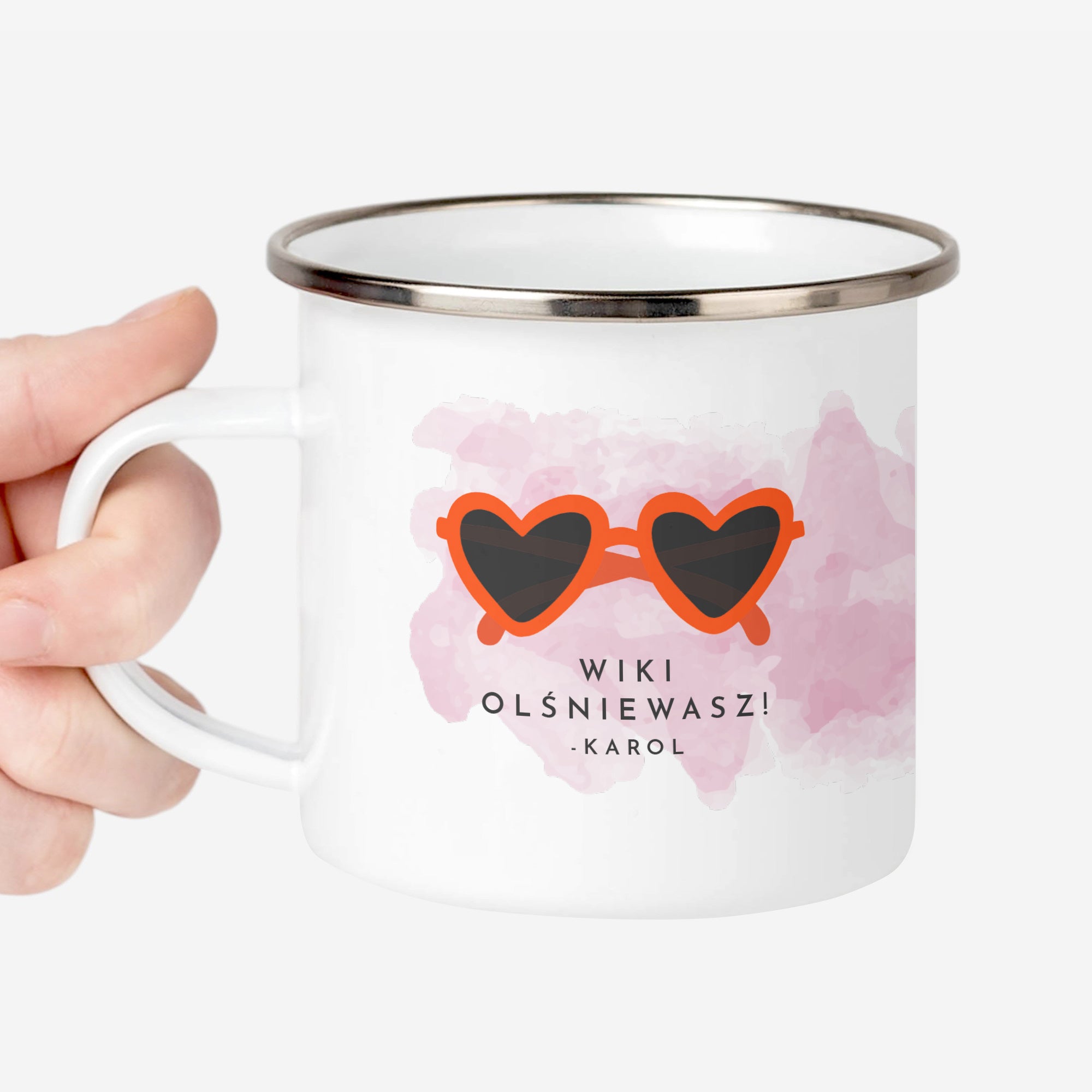 Kubek emaliowany na Walentynki - olśniewasz 