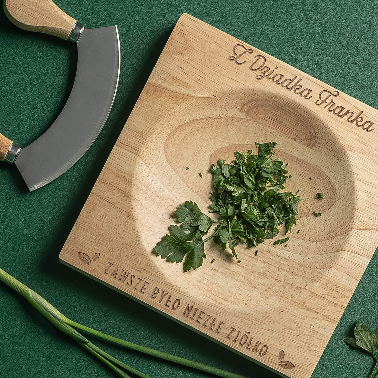 Grawerowany siekacz na prezent dla dziadka - niezłe ziółko prezent na dzień dziadka siekacz do ziół