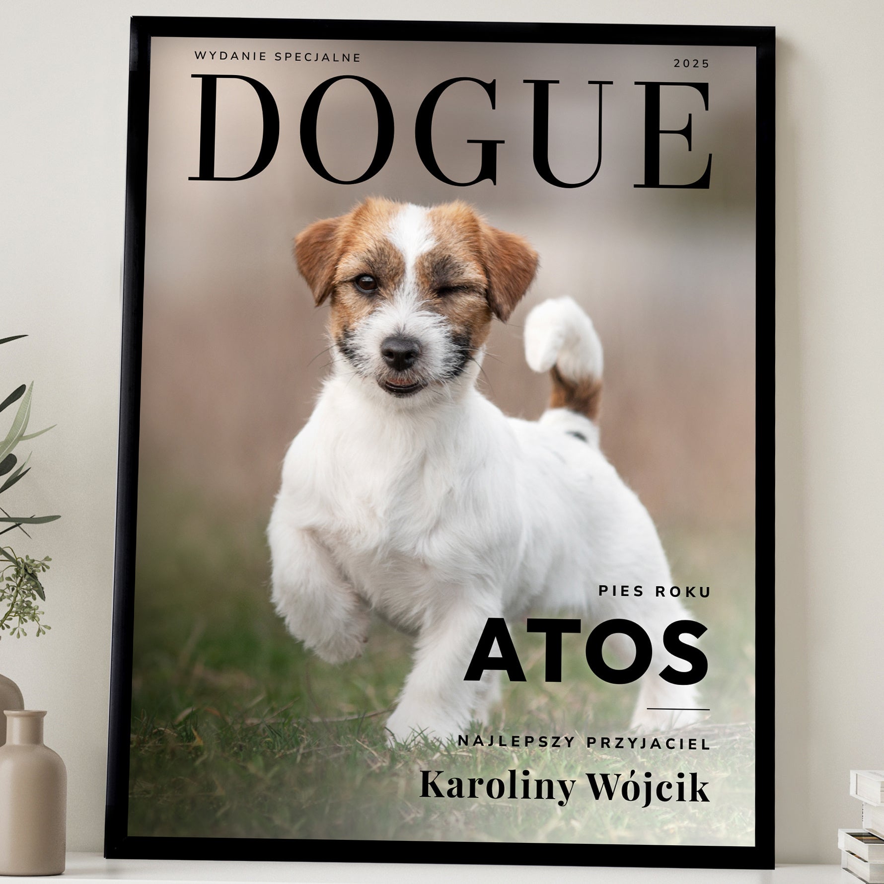 Plakat dla miłośnika psów - Dogue prezent dla miłośnika psów plakat z pupilem plakat do salonu z psem