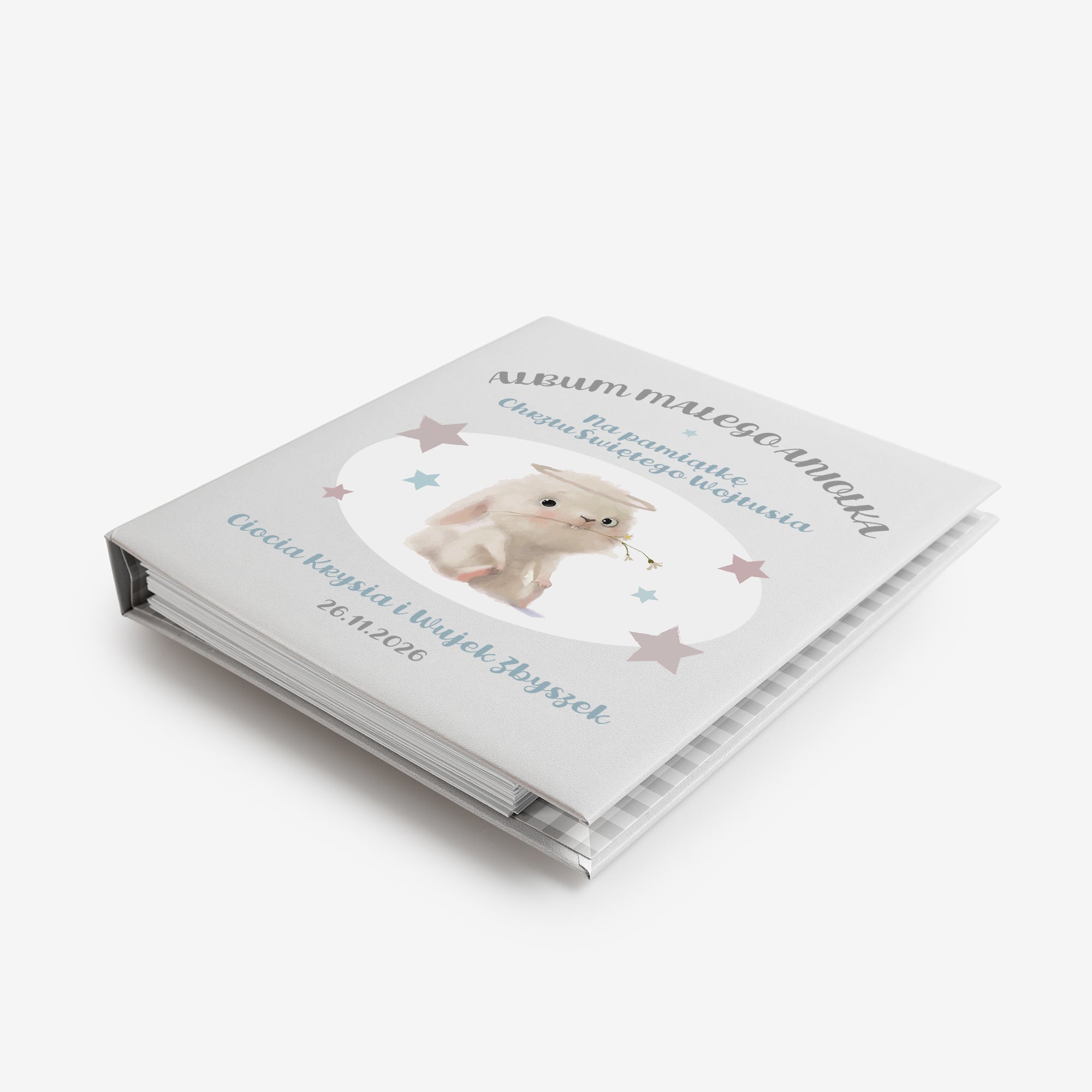 Album maluszka Króliczek - prezent na chrzest album na chrzest pamiątka chrztu świętego