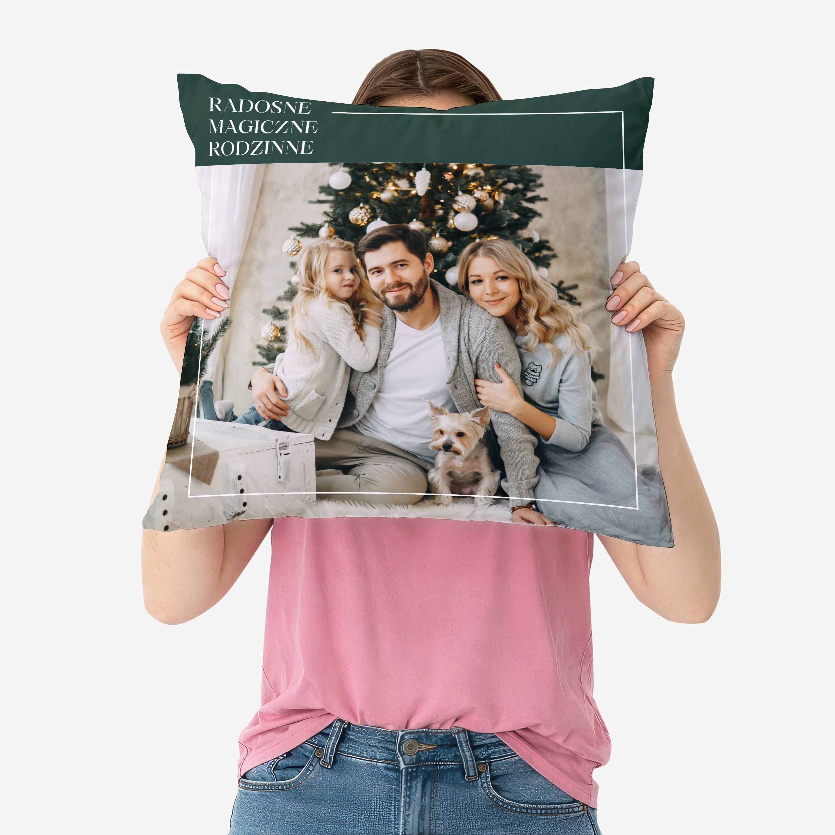 Personalizowana poduszka ze zdjęciem - prezent dla rodziny świąteczny prezent dla rodziny