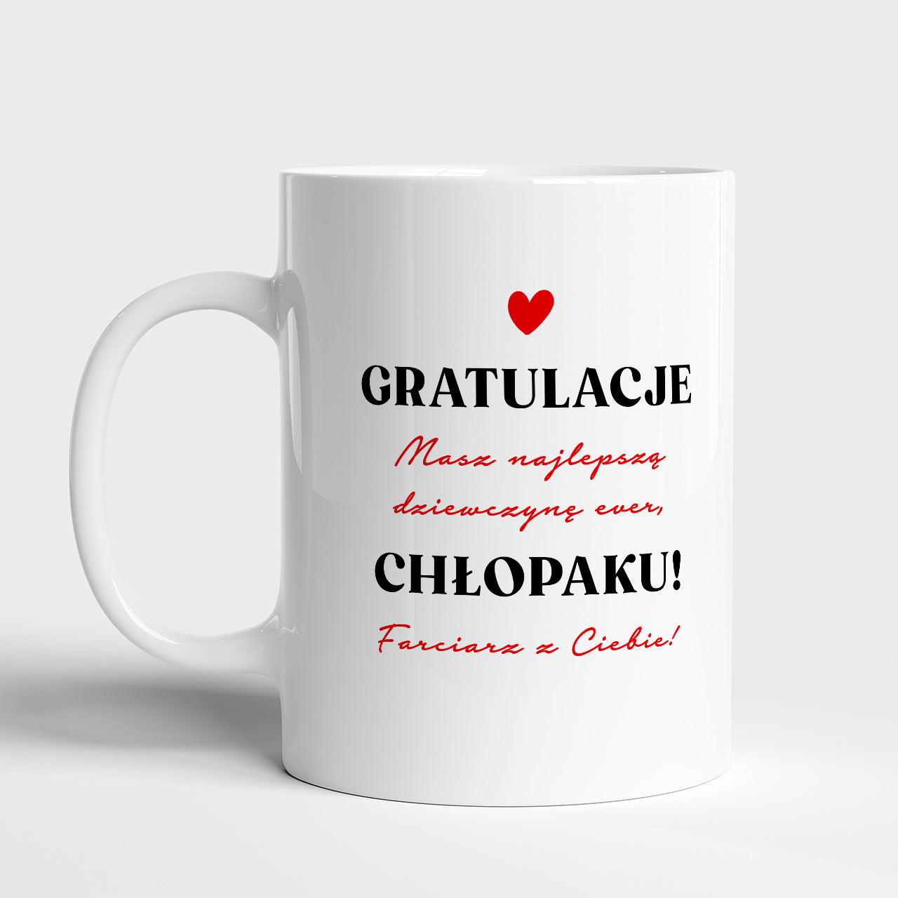 Personalizowany kubek dla chłopaka - Gratulacje - zabawny prezent dla niego śmieszny kubek dla chłopaka na Dzień Chłopaka