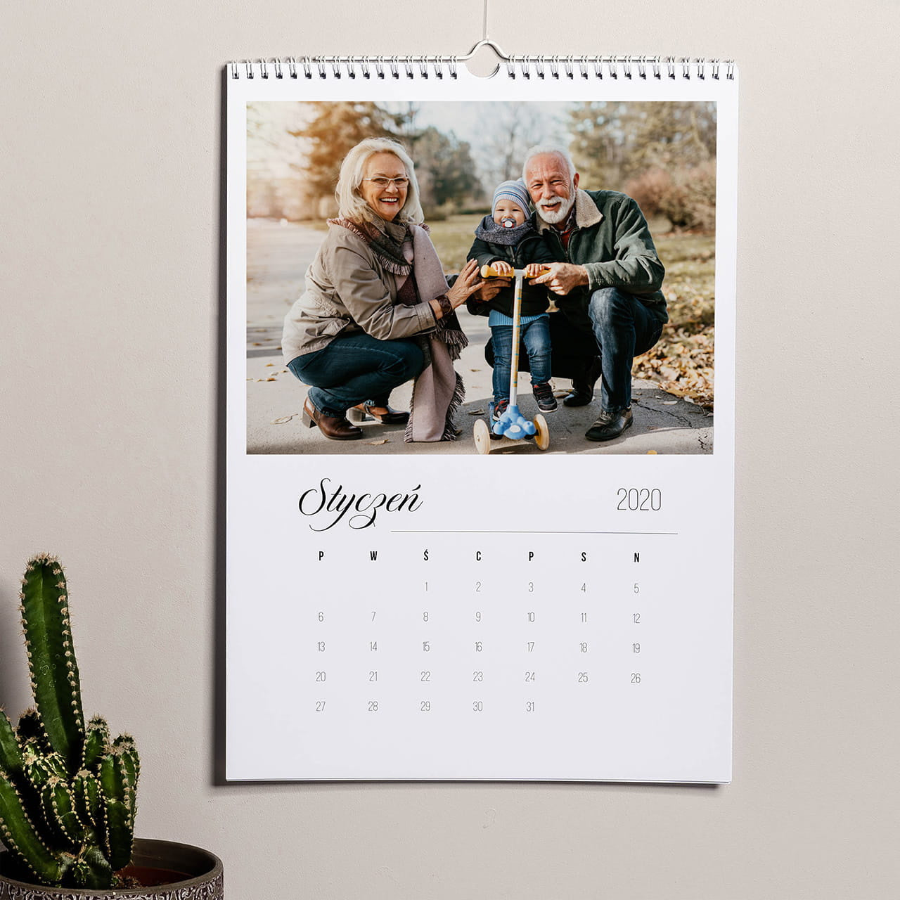 Wiszący kalendarz dla babci i dziadka - ze zdjęciami prezent dla dziadków prezent na Dzień Babci i Dziadka
