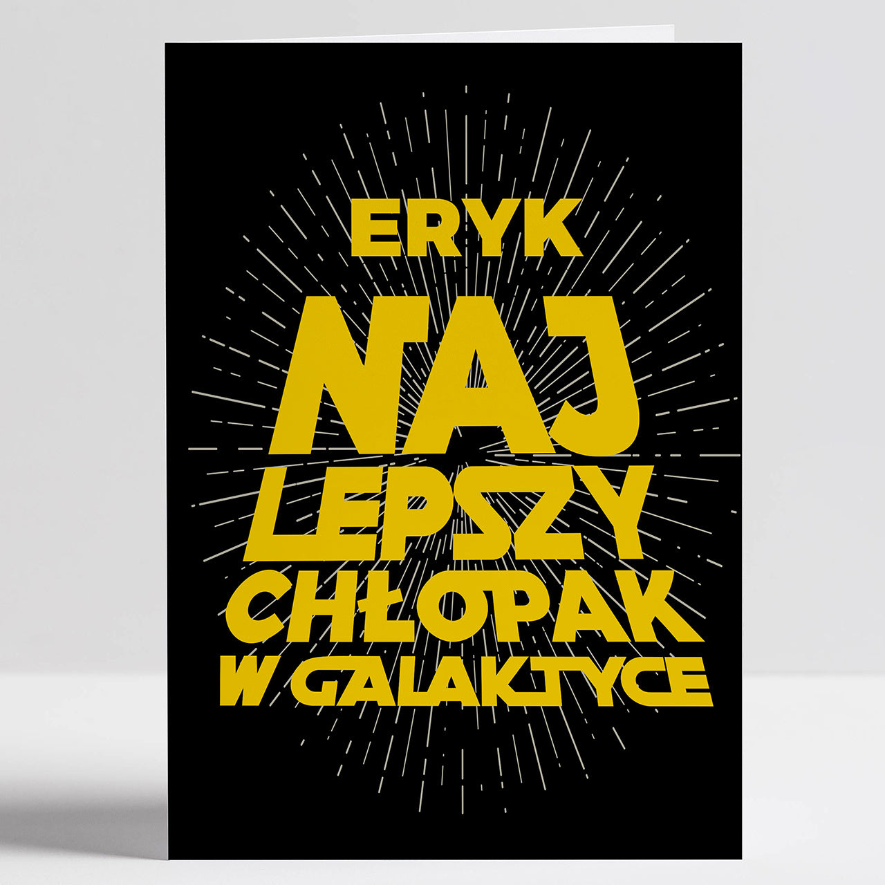 Personalizowana kartka dla chłopaka - galaktyka