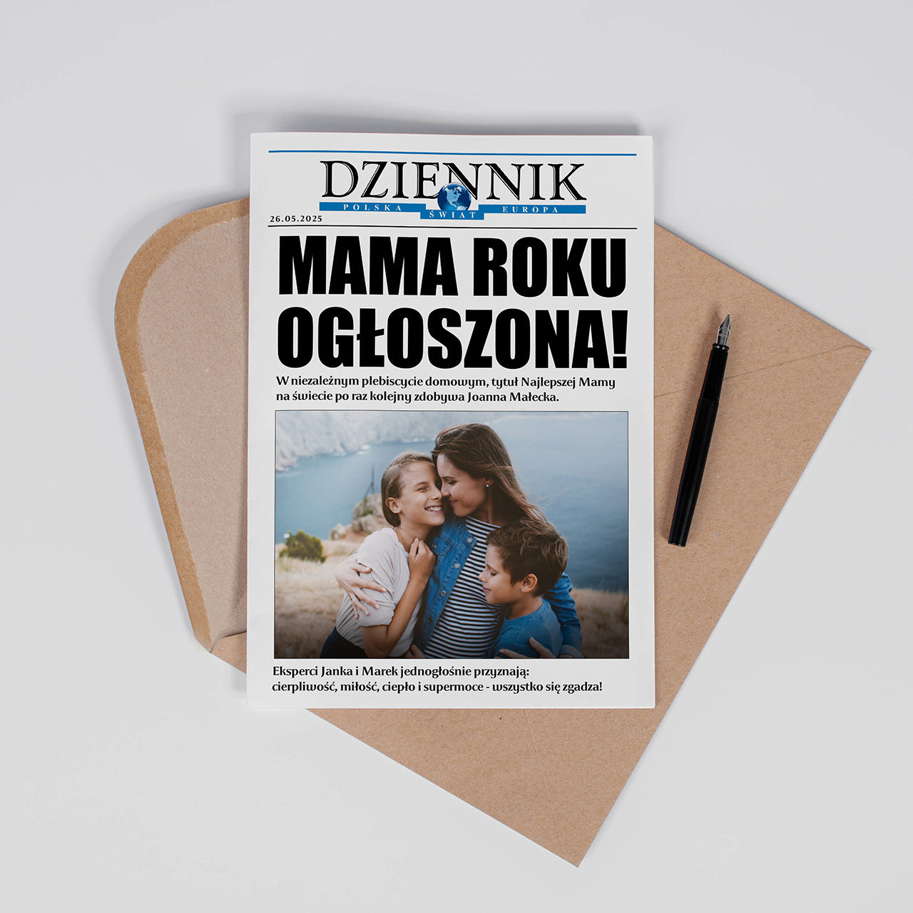 Kartka A4 ze zdjęciem na Dzień Mamy - mama roku upominek dla mamy na Dzień Mamy kartka personalizowana dla mamy