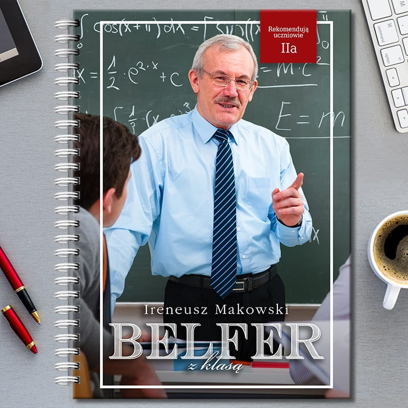 Personalizowany notatnik dla nauczyciela - belfer z klasą