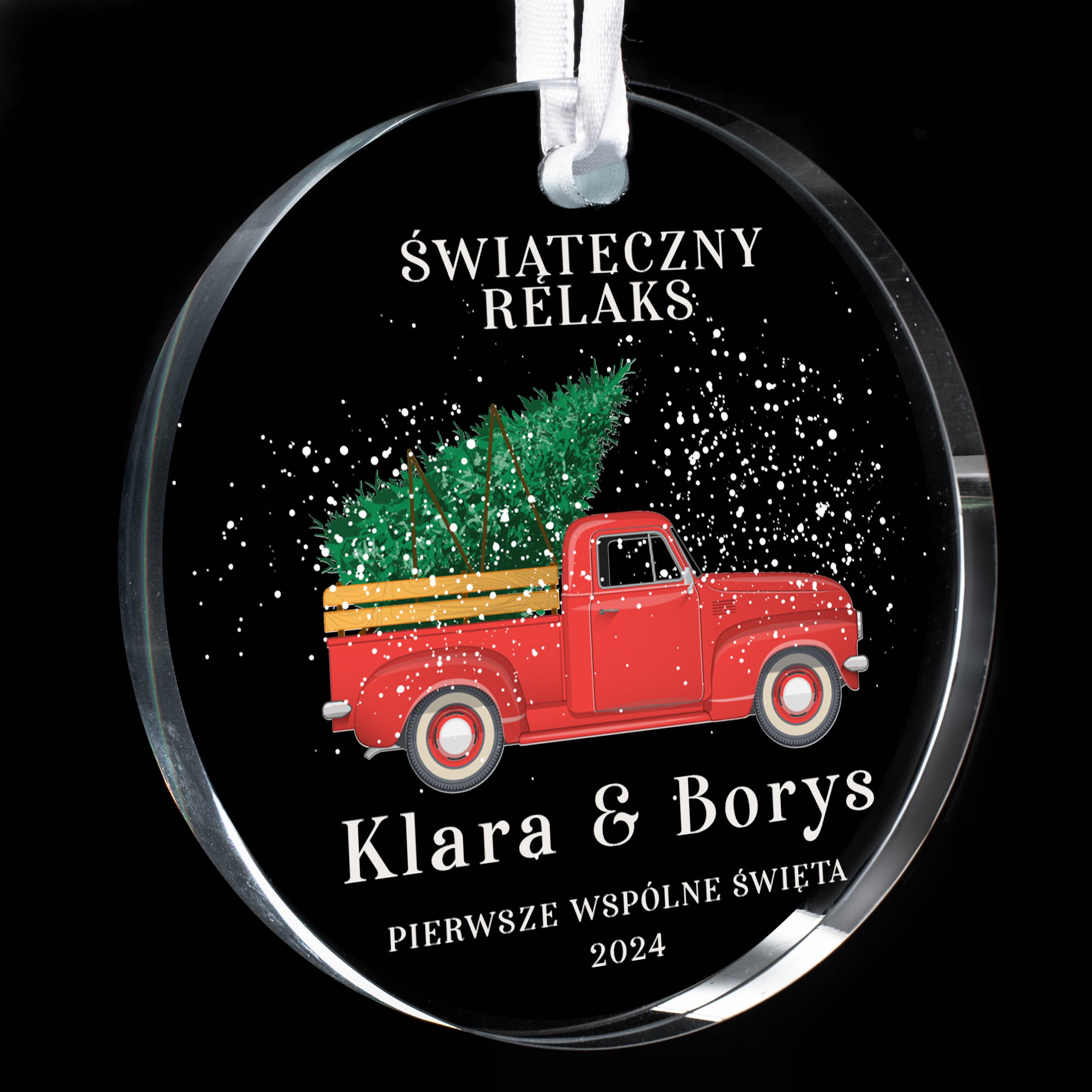 Personalizowana zawieszka świąteczna - Pierwsze Wspólne Święta prezent dla pary