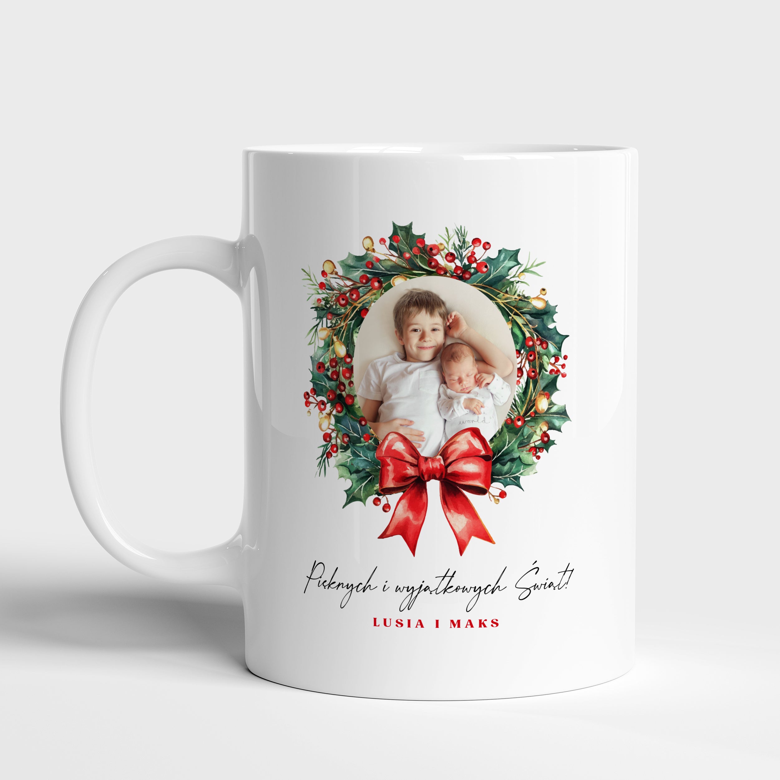 Świąteczny kubek ze zdjęciem - upominek pod choinkę kubek świąteczny prezent świąteczny