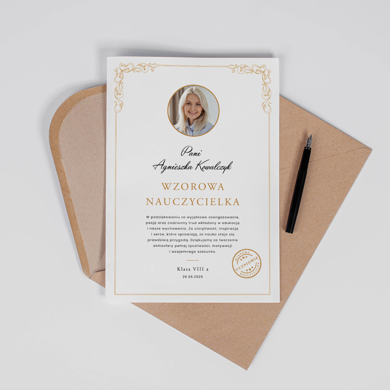 Personalizowana kartka dla nauczyciela - podziękowanie dla nauczyciela kartka dla nauczyciela