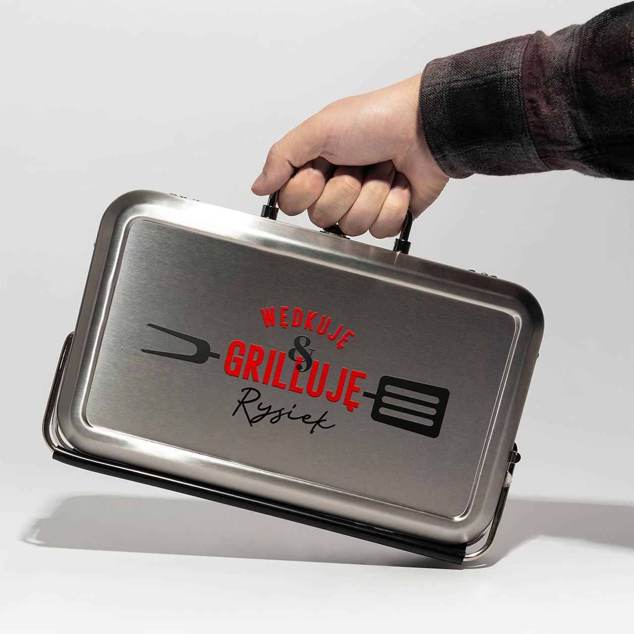 Przenośny mini grill na prezent dla wędkarza