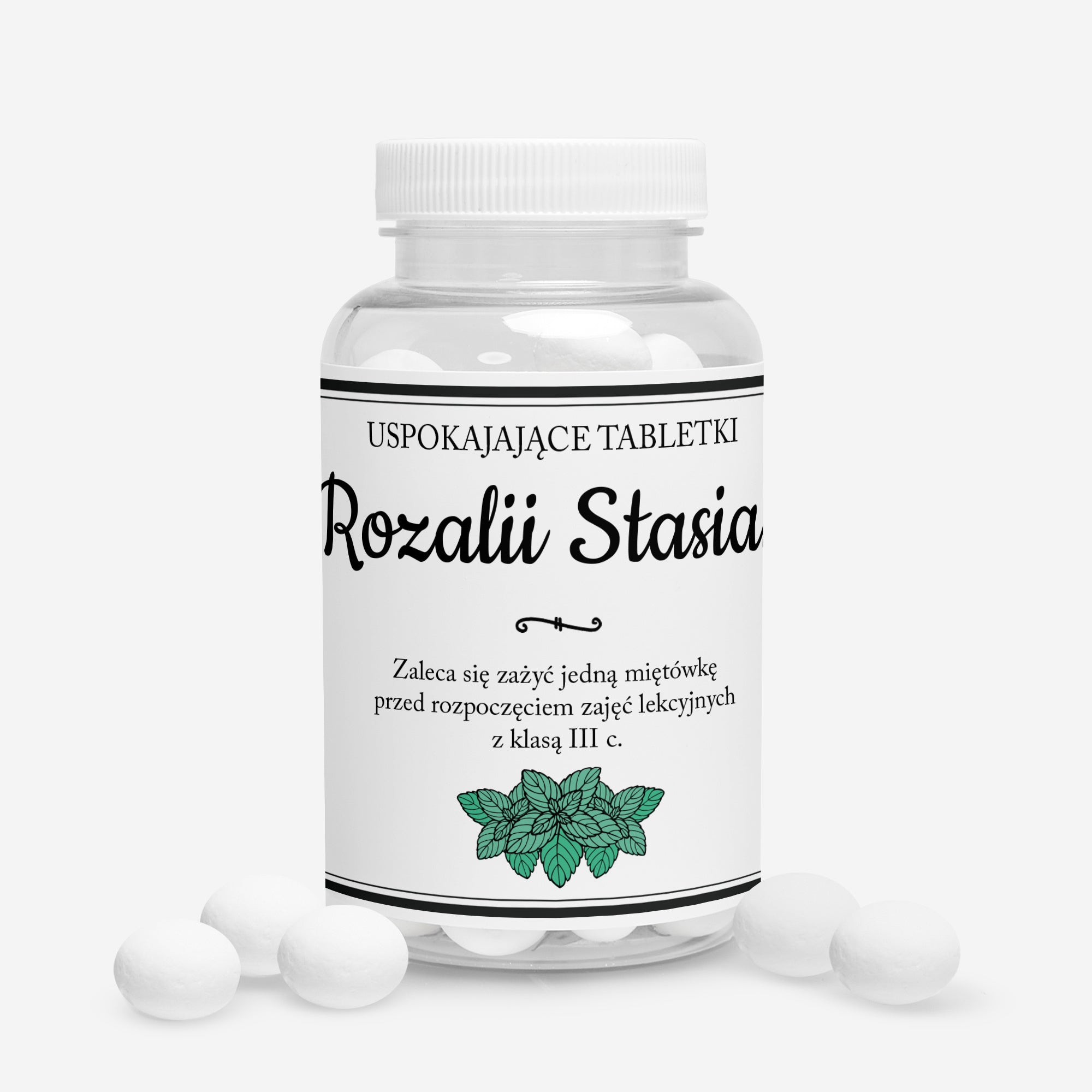Personalizowane miętówki - Tabletki Uspokajające - śmieszny prezent dla nauczyciela