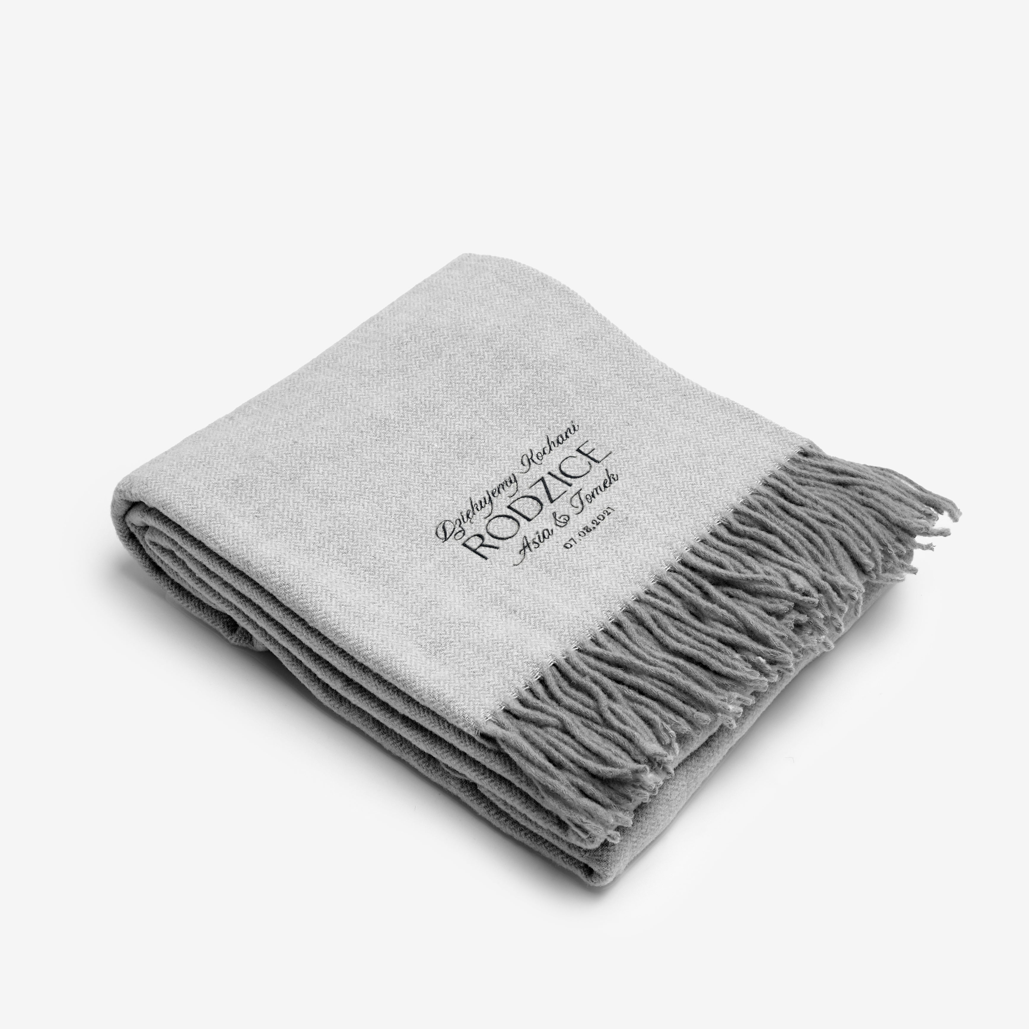 Personalizowany koc - prezent na podziękowanie dla rodziców