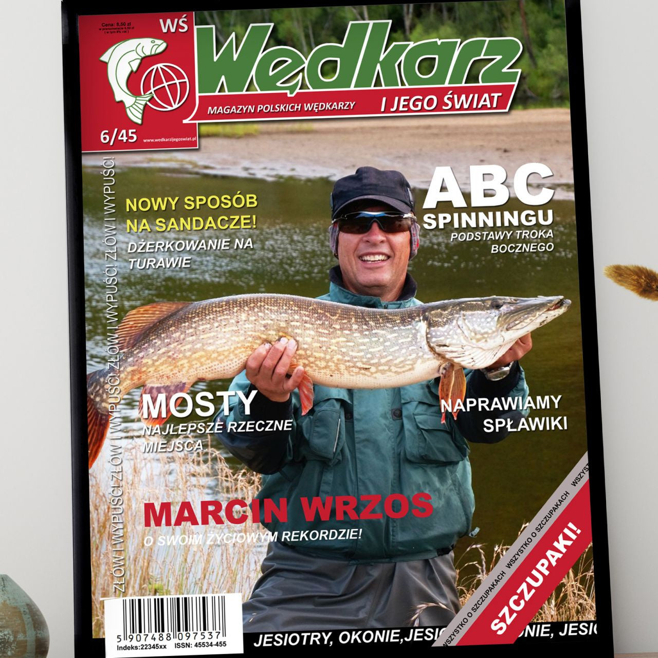 Personalizowana kładka gazety - plakat na prezent dla wędkarza