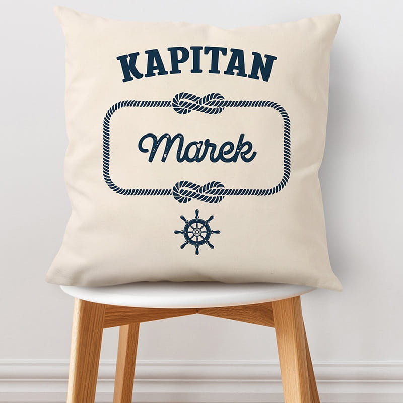 Personalizowana poduszka dla żeglarza - kapitan