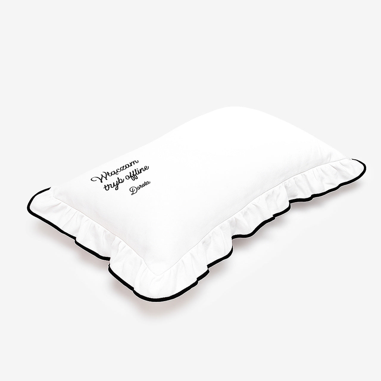 Poduszka na prezent dla pracusia – offline poszewka z haftem poduszka z nadrukiem prezent dla niej dla niego