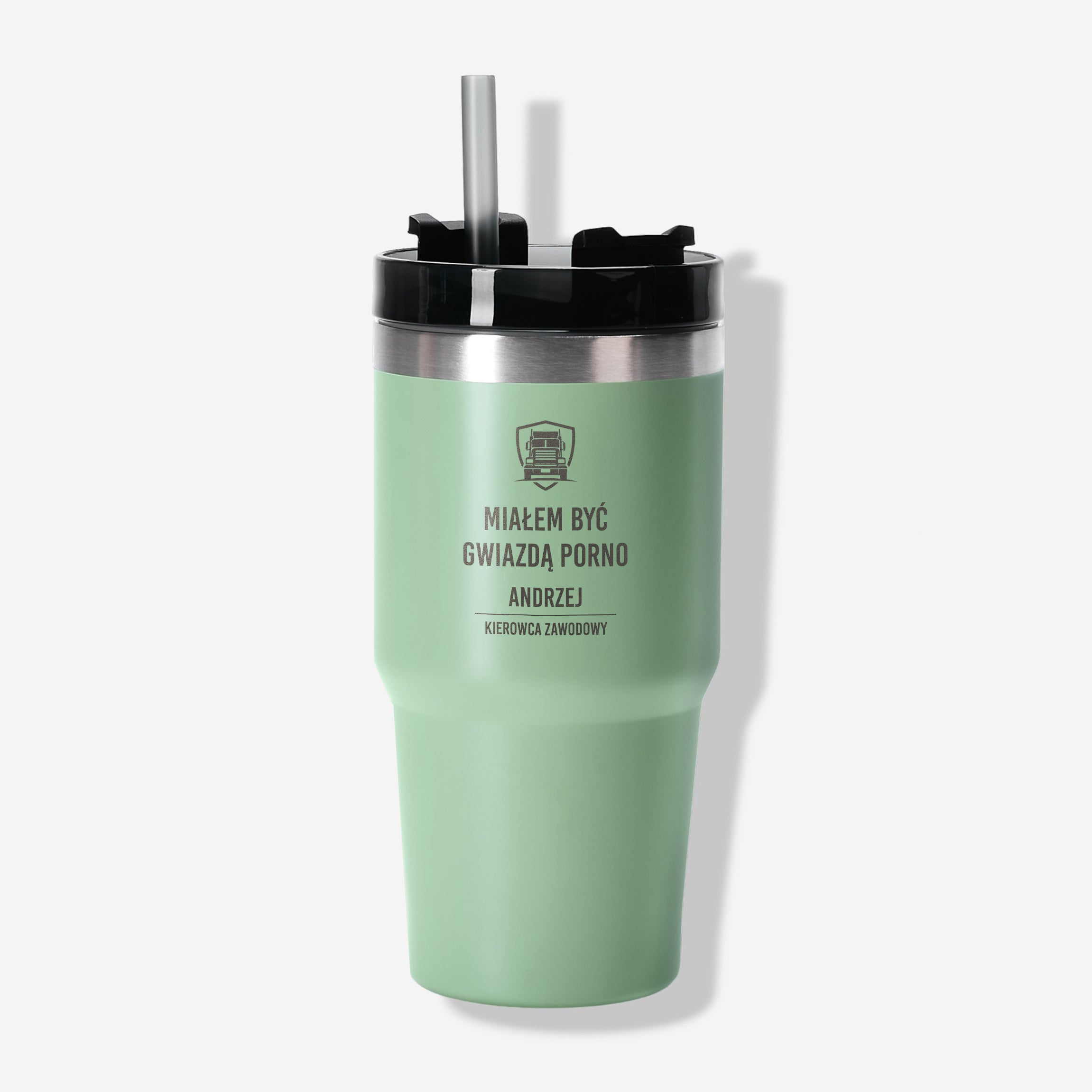 Kubek termiczny grawerowany - prezent dla kierowcy ciężarówki grawerowany kubek termiczny