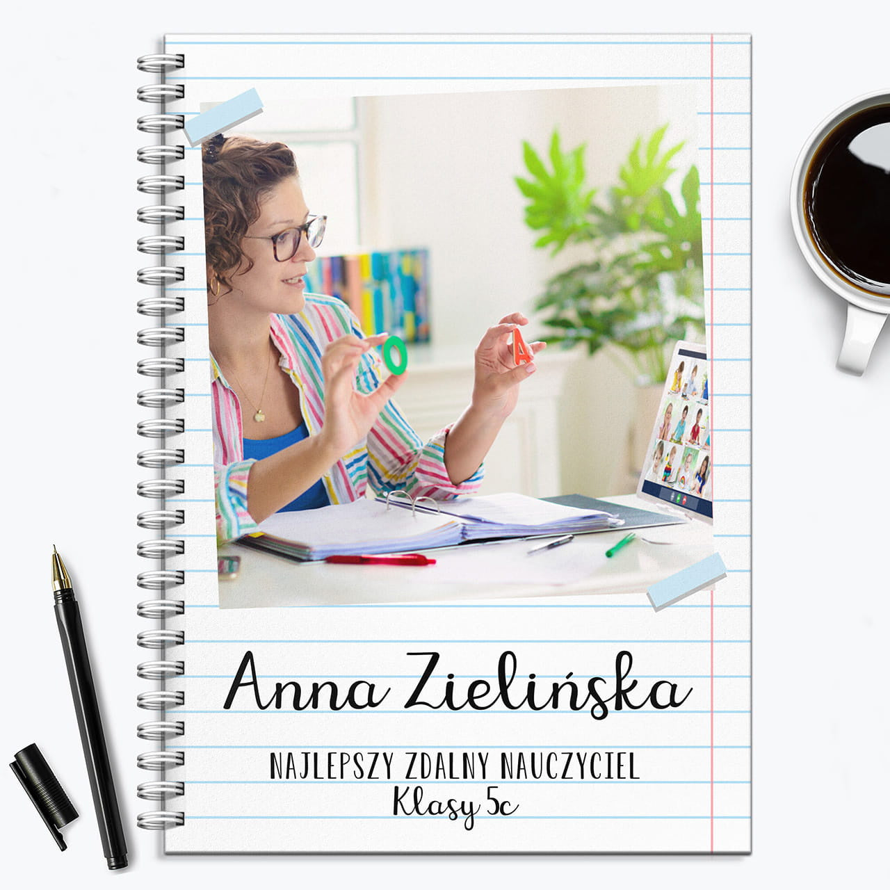 Personalizowany notes dla nauczyciela - ze zdjęciem  prezent dla nauczyciela upominek na koniec roku