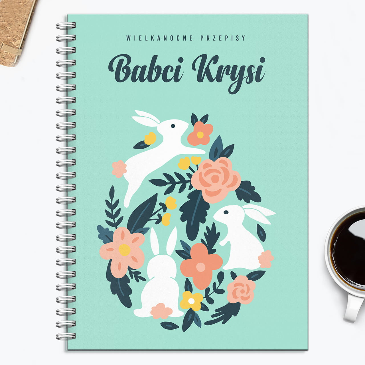 Przepiśnik na prezent dla babci - upominek na Wielkanoc przepiśnik personalizowany prezent na wielkanoc dla babci