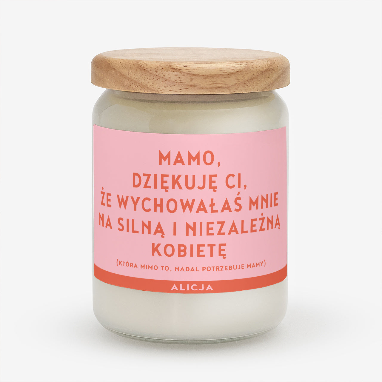 Świeczka z personalizacją dla mamy – dziękuję świeczka zapachowa na prezent dla mamy