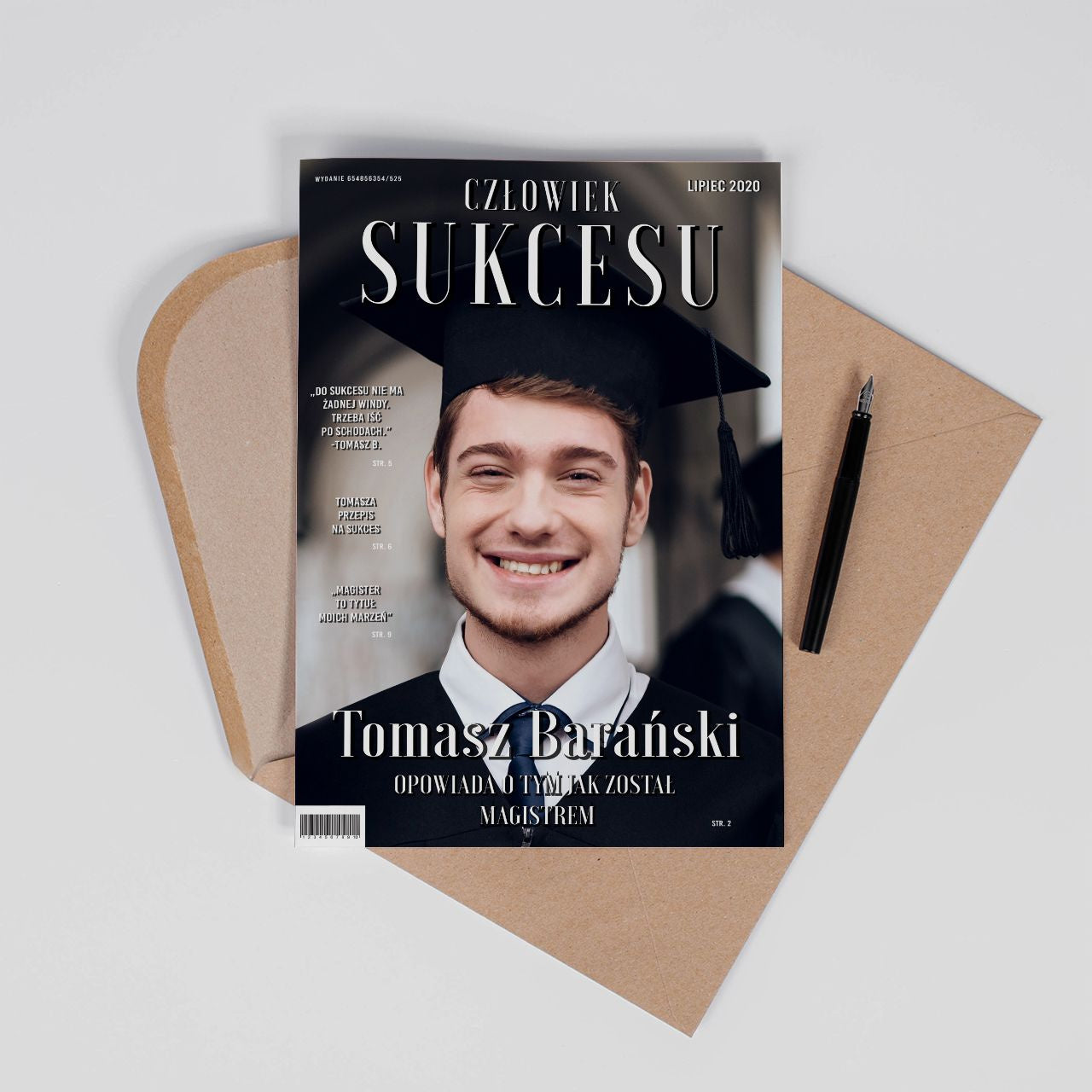 Kartka A4 ze zdjęciem - upominek na zakończenie studiów