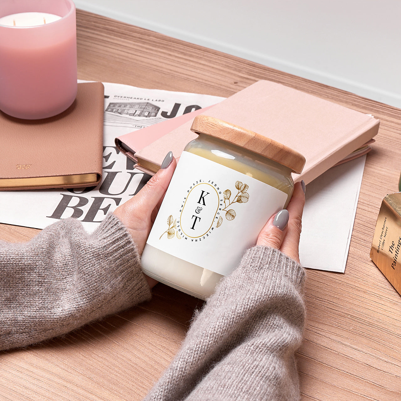 Elegancka świeca sojowa na Rocznicę Ślubu świeca zapachowa świeca personalizowana prezent na rocznicę