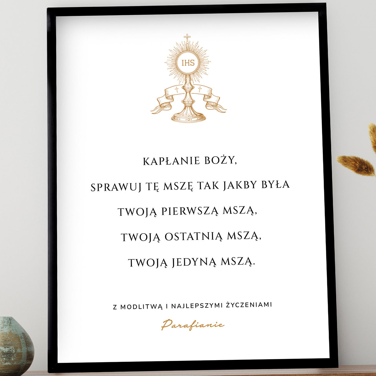 Plakat dla księdza na rocznicę święceń kapłańskich prezent dla księdza personalizowany plakat