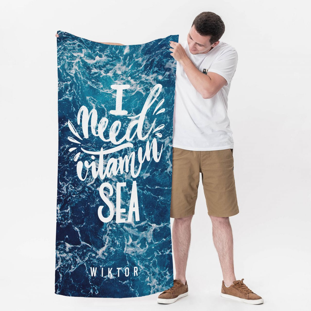 Ręcznik plażowy - prezent dla pływaka akcesoria na plażę ręcznik personalizowany ręcznik kąpielowy