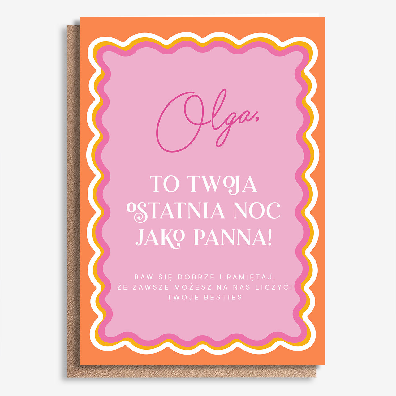 Personalizowana kartka dla przyjaciółki na Wieczór Panieński