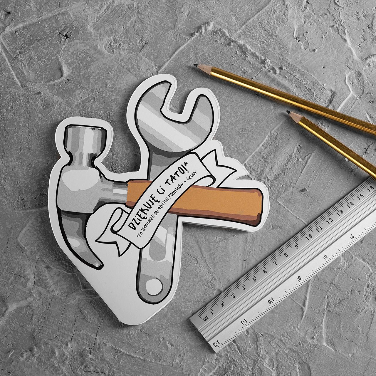 Śmieszna kartka na Dzień Taty personalizowana - narzędzia