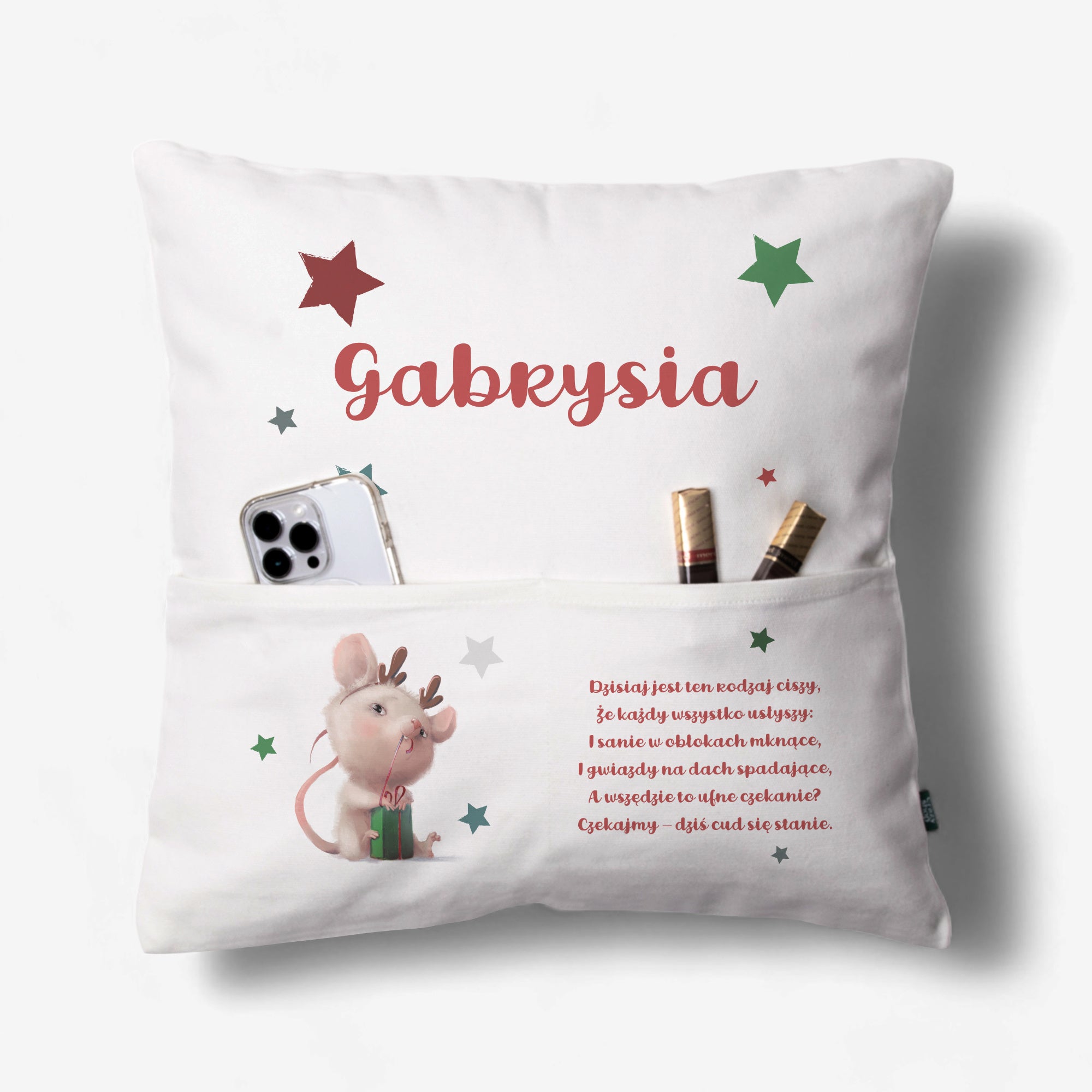 Poduszka świąteczna - prezent na gwiazdkę dla dziewczynki