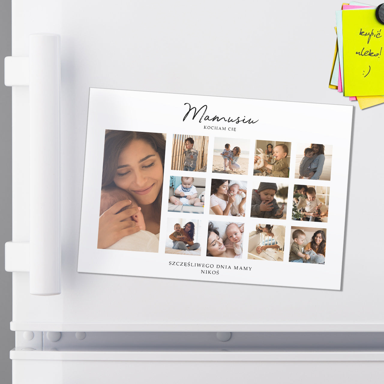 Personalizowany magnes na lodówkę - Kolaż Zdjęć - upominek dla mamy