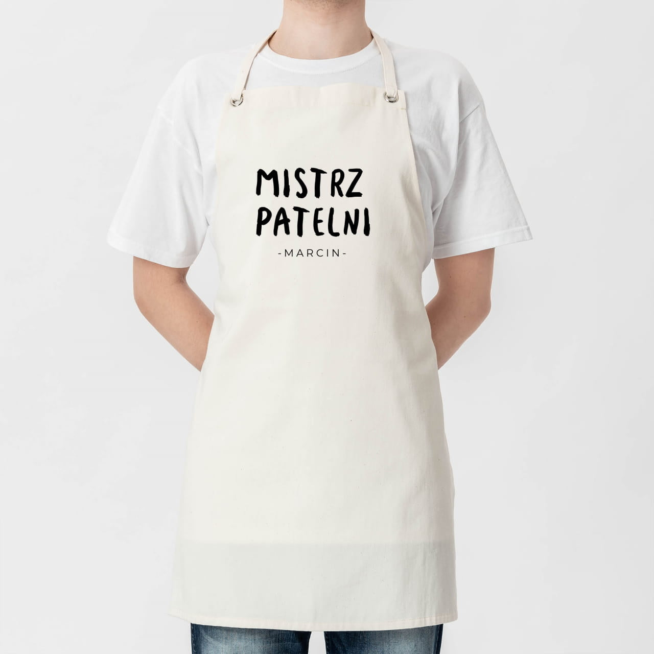 Śmieszny prezent dla mężczyzny - mistrz patelni fartuch dla mężczyzny prezent dla kucharza personalizowany fartuch