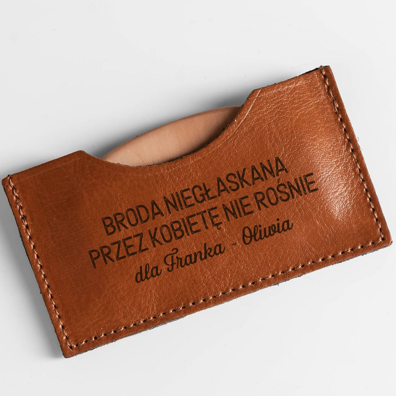 Etui skórzane z grzebieniem na prezent dla męża