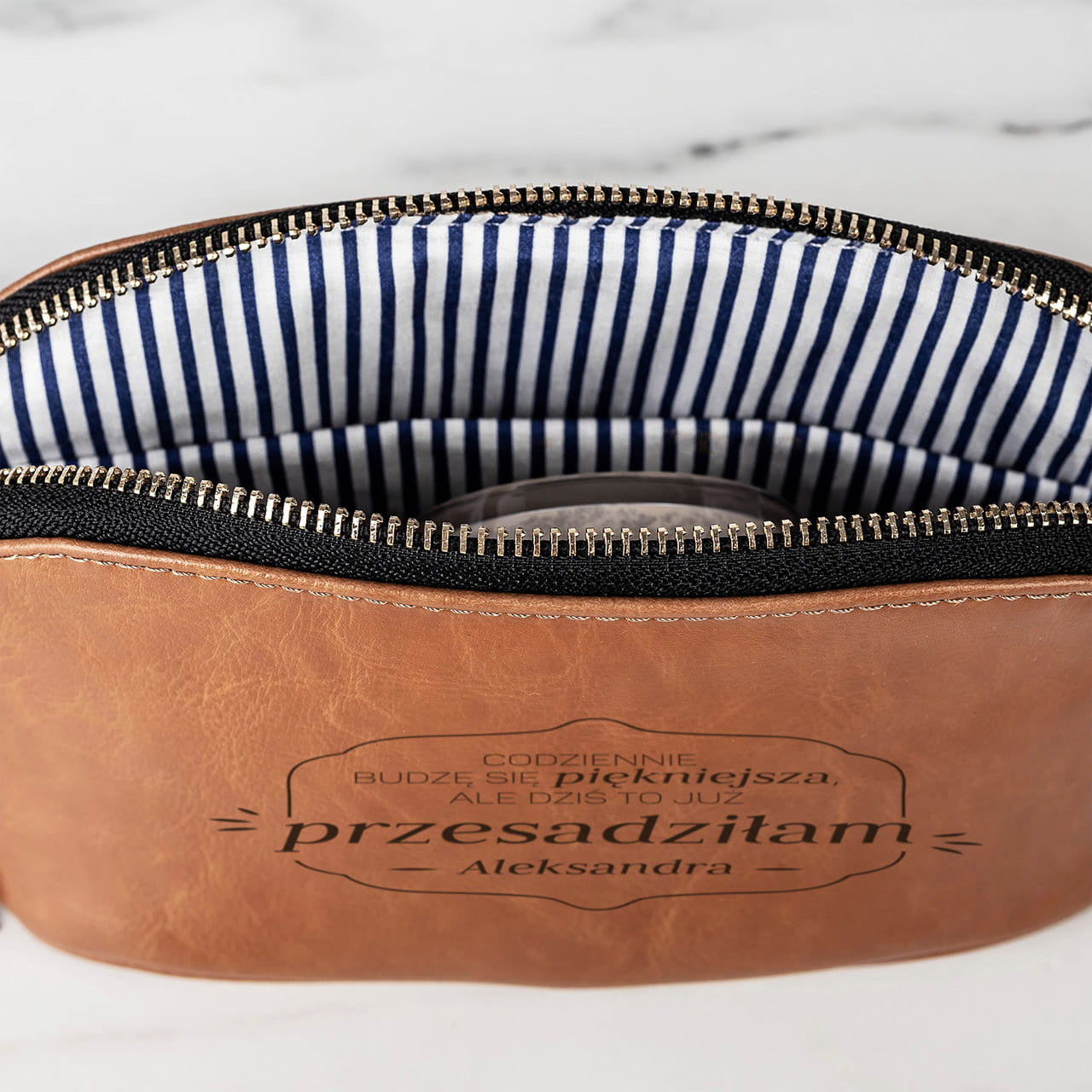 Damska kosmetyczka skórzana - prezent na urodziny dla niej prezent dla niej na urodziny prezent urodzinowy dla niej