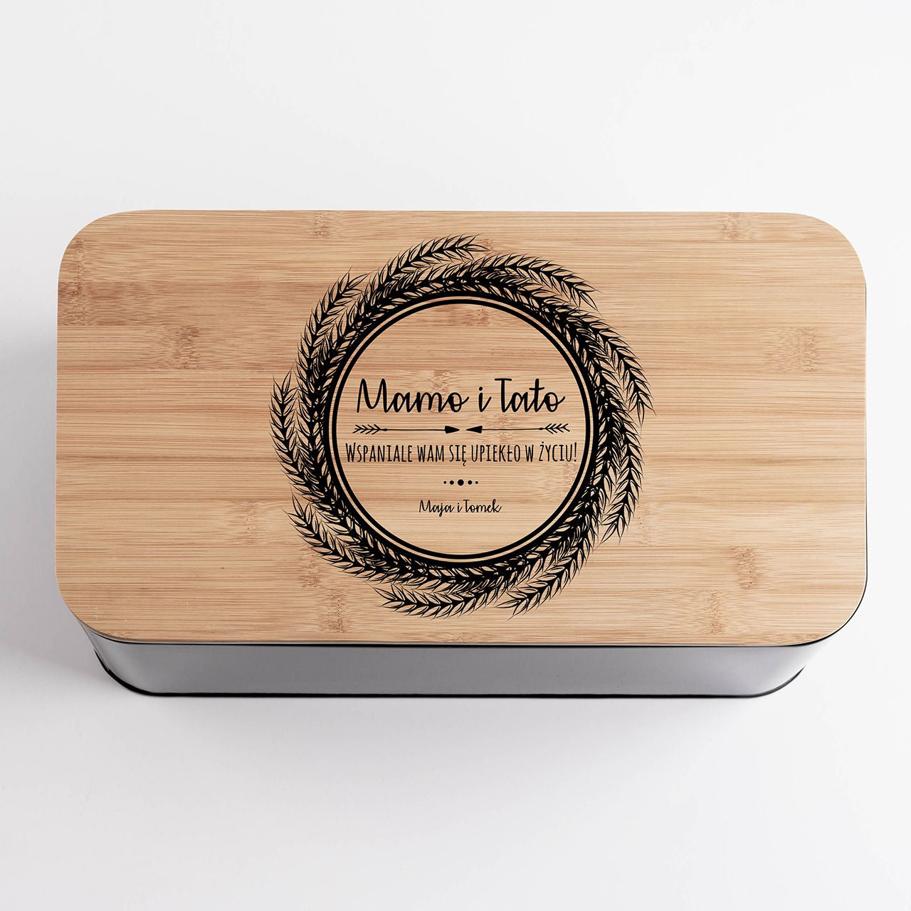 Chlebak z deską na prezent z okazji Rocznicy Ślubu dla rodziców pojemnik na chleb prezent na rocznicę ślubu rodziców