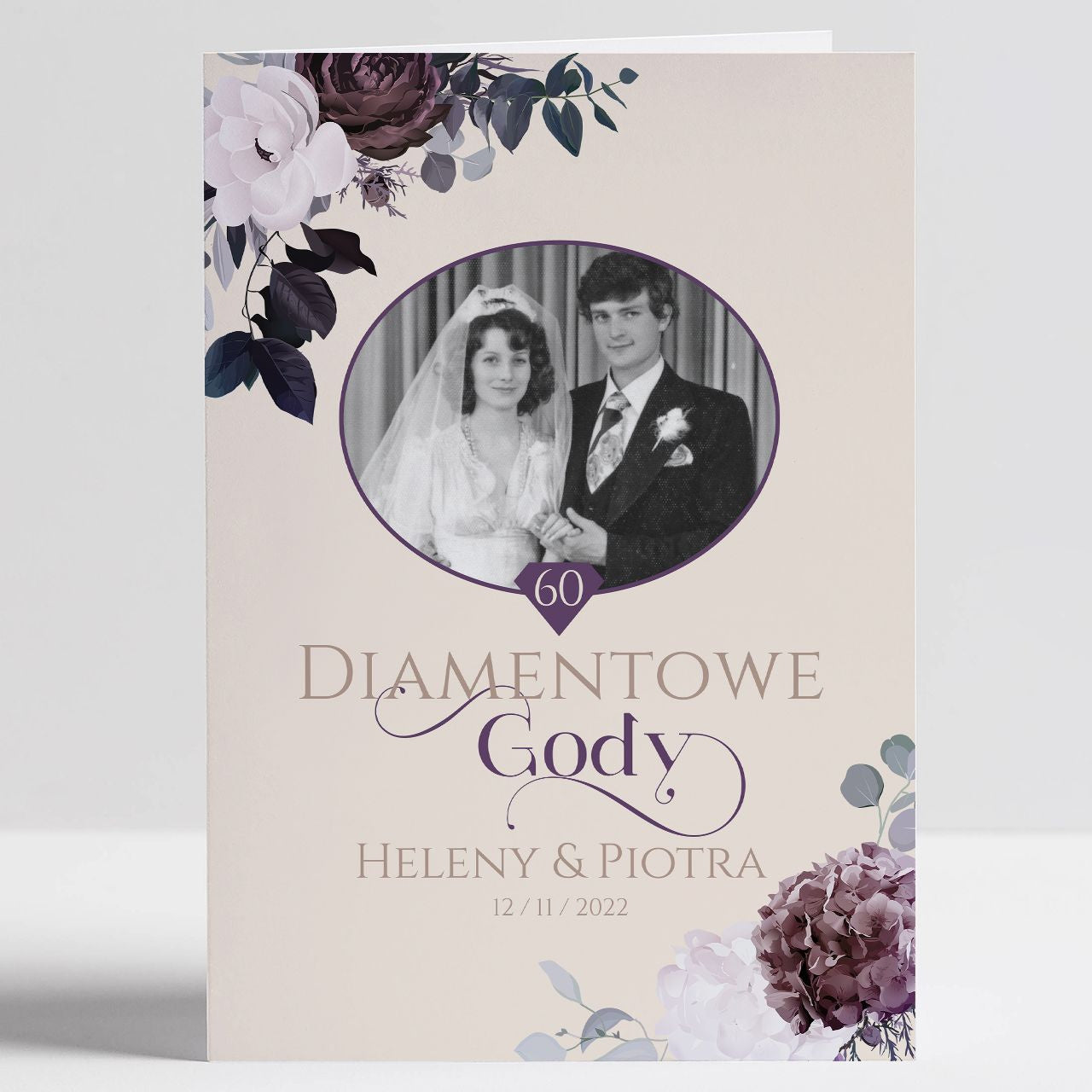 Kartka ze zdjęciem na 60 rocznicę ślubu